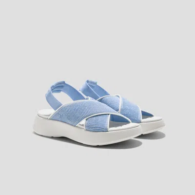 Vivaia Elastic Back Strap Walker Sandals (kara 2.0)|baby Blue Metallic & Ivory|us 11