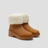 Vivaia Faux Fur Platform Chunky Wedge Boots (elaine) In Brown