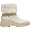 Vivaia Faux Fur Platform Chunky Wedge Boots In White