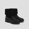 Vivaia Faux Fur Platform Chunky Wedge Boots In Black