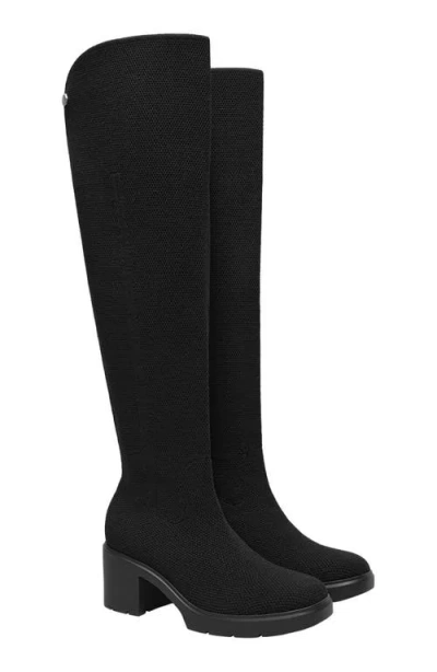 Vivaia Fold-over Square-toe Knee-high Boots In Black