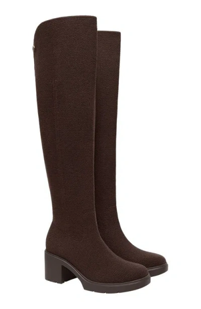 Vivaia Fold-over Square-toe Knee-high Boots In Brown
