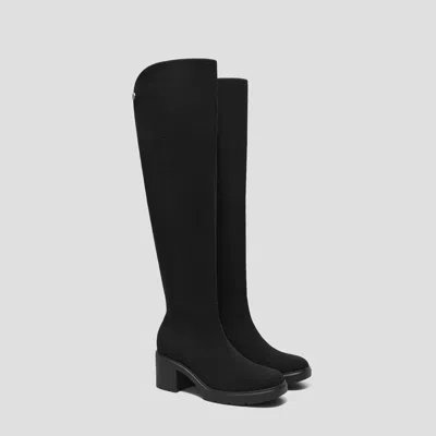 Vivaia Fold-over Square-toe Knee-high Boots (gia) In Black