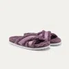 Vivaia Furry Criss-cross Strap Slippers (hannah) In Purple