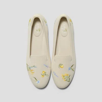 Vivaia Healing Garden | Round-toe Embroidered Loafers (audrey)|pale Apricot - French Floral|us 11