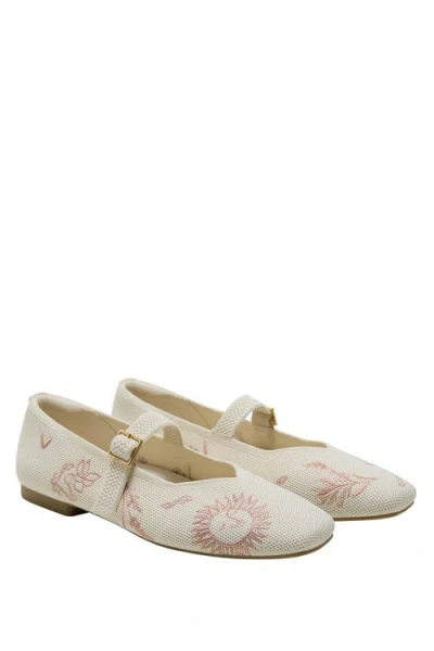 Vivaia Healing Garden｜square-toe Mary Janes (margot™ Mary Jane)|cream French Floral Embroidery|us 11 In Multi