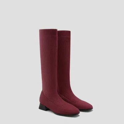 Vivaia Knee-high Water Repellent Wool Boots (tara Pro) In Burgundy