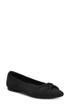 Vivaia Knotted Water Resistant Almond Toe Flat In Black