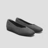 Vivaia Lightweight Square-toe V-cut Flats (margot Walker) In Black