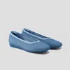 Vivaia Lightweight Square-toe V-cut Flats (margot Walker) In Blue