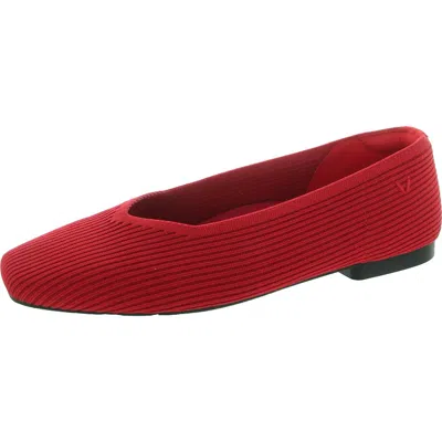 Vivaia Margot 2.0 Womens Knit Ballet Flats In Ruby Red