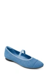 Vivaia Margot Mary Jane Flat In Denim Blue