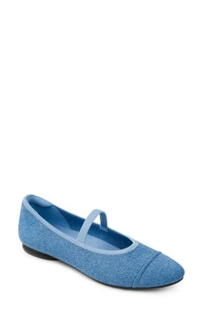 Vivaia Margot Mary Jane Flat In Denim Blue