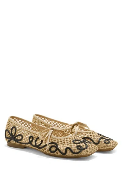 Vivaia Margot Square-toe Mesh Flats In Nude