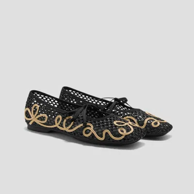 Vivaia Margot™ Square-toe Mesh Flats (makayla)|black - Natural|uk 8.5