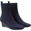 Vivaia Margot Wedge Bootie Square-toe Water-repellent Boots In Blue