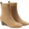 Vivaia Margot Wedge Bootie Square-toe Water-repellent Boots In Brown