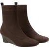 Vivaia Margot Wedge Bootie Square-toe Water-repellent Boots In Brown