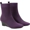 Vivaia Margot Wedge Bootie Square-toe Water-repellent Boots In Purple