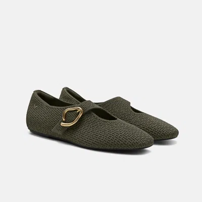 Vivaia Mini Square-toe Mary-jane Flats (jovin)|burnt Olive|uk 2.5 In Green