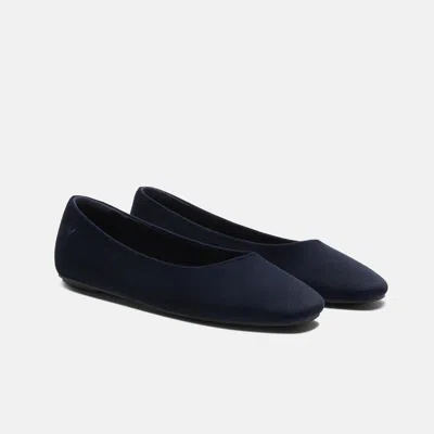 Vivaia Mini Square-toe Velvet Flats (jazura)|navy|eu 35