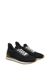 Vivaia Mix-texture Slip-on Sneakers In Black