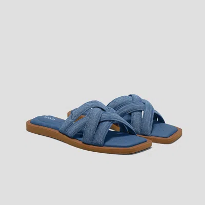 Vivaia Pillow Top Slide Strappy Sandals (mayara) In Blue
