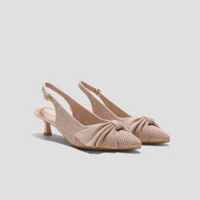 Vivaia Pointease™ Bow Slingback Heels (sanna)|rose Gold Fishnet|us 10