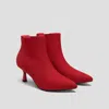 Vivaia Pointed-toe Ankle Heel Boots (alexandra) In Red
