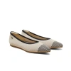 Vivaia Pointed-toe Ballet Flats In Almond Black Woven