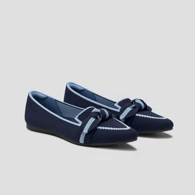 Vivaia Pointed-toe Bow Loafers (michelle 2.0) In Blue