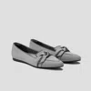 Vivaia Pointed-toe Bow Loafers (michelle 2.0) In Gray