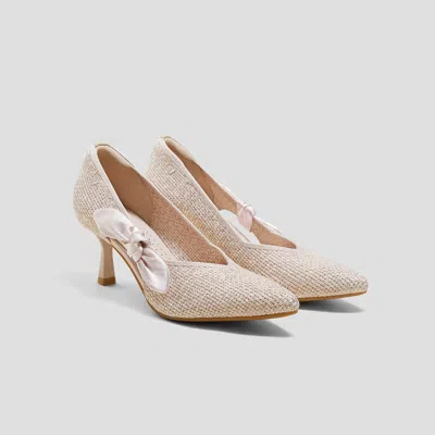 Vivaia Pointed-toe Bow Stilettos (ashley) In Neutral
