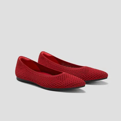 Vivaia Pointed-toe Breathable Mesh Ballet Flats (aria 5°) In Red