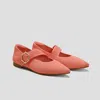 Vivaia Pointed-toe Mary-jane Flats (maria) In Orange