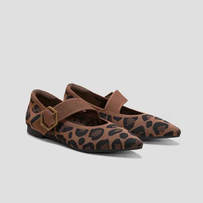 Vivaia Pointed-toe Mary-jane Flats (maria) In Brown