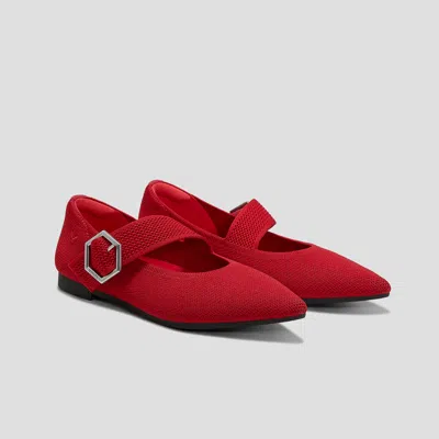 Vivaia Pointed-toe Mary-jane Flats (maria) In Red