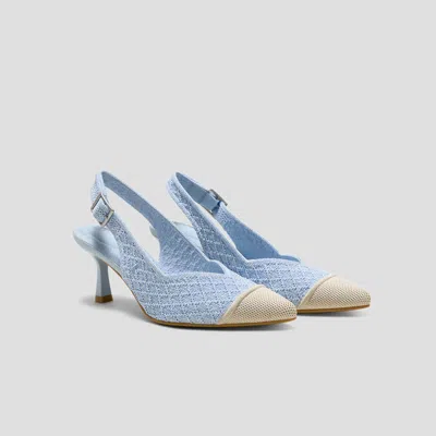 Vivaia Pointed-toe Slingback Heels (addison)|blue Apricot Quilt|us 5