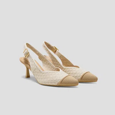Vivaia Pointed-toe Slingback Heels (addison)|yellow Apricot Quilt|eu 43