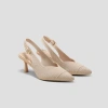 Vivaia Pointed-toe Slingback Sandals In Almond