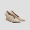 Vivaia Pointed-toe Stress Free Wedge Heels (deborah) In Neutral
