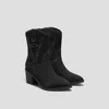 Vivaia Pointed-toe Western Ankle Boots (wesley) In Black