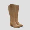 Vivaia Pointed-toe Western Knee-high Boots (willow) In Brown