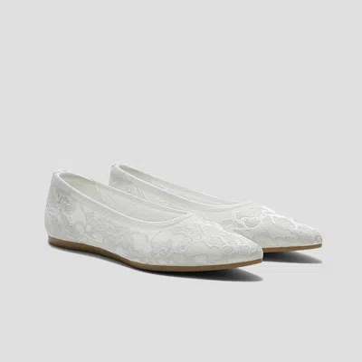 Vivaia Pointed-toe Lace Reborn™ Flats (aria 5°)|white Lace Embroidery|us 11