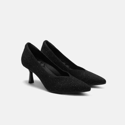 Vivaia Pointed-toe Mid Heels (anna)|silver Black|uk 2.5