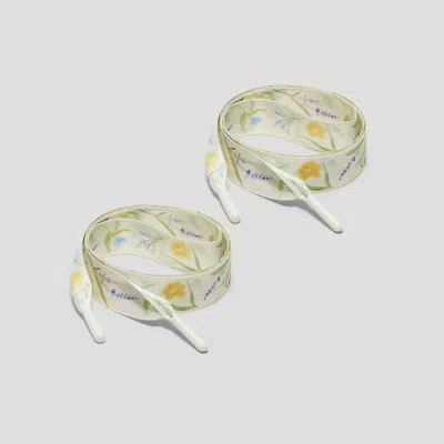 Vivaia Ribbon Shoelace|cream-french Floral Pnt| In Multi