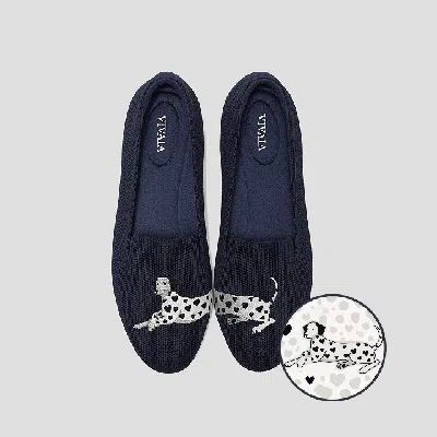 Vivaia Round-toe Embroidered Loafers (audrey) In Black