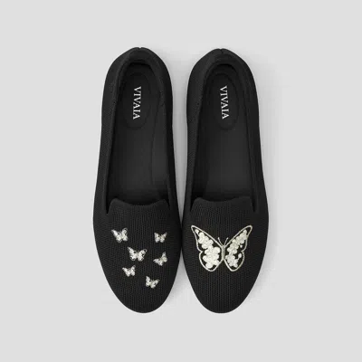 Vivaia Round-toe Embroidered Loafers (audrey) In Black