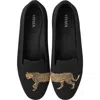 Vivaia Round-toe Embroidered Loafers In Black