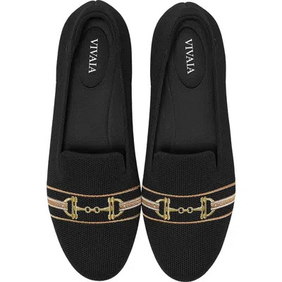VIVAIA VIVAIA ROUND-TOE EMBROIDERED LOAFERS